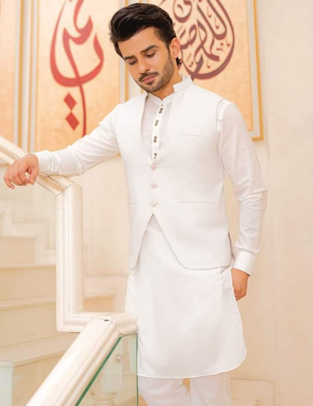 White tropical white 3button v-shape waistcoat with metal Also available in 30 colors