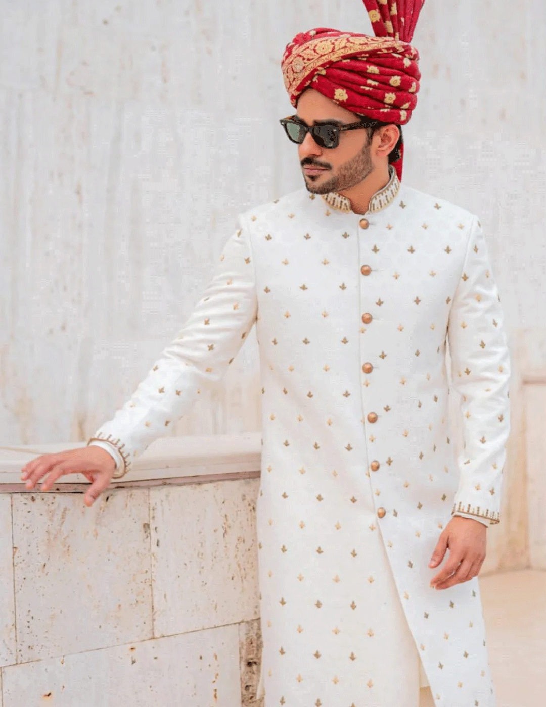 Radiant Ivory Kora Sherwani