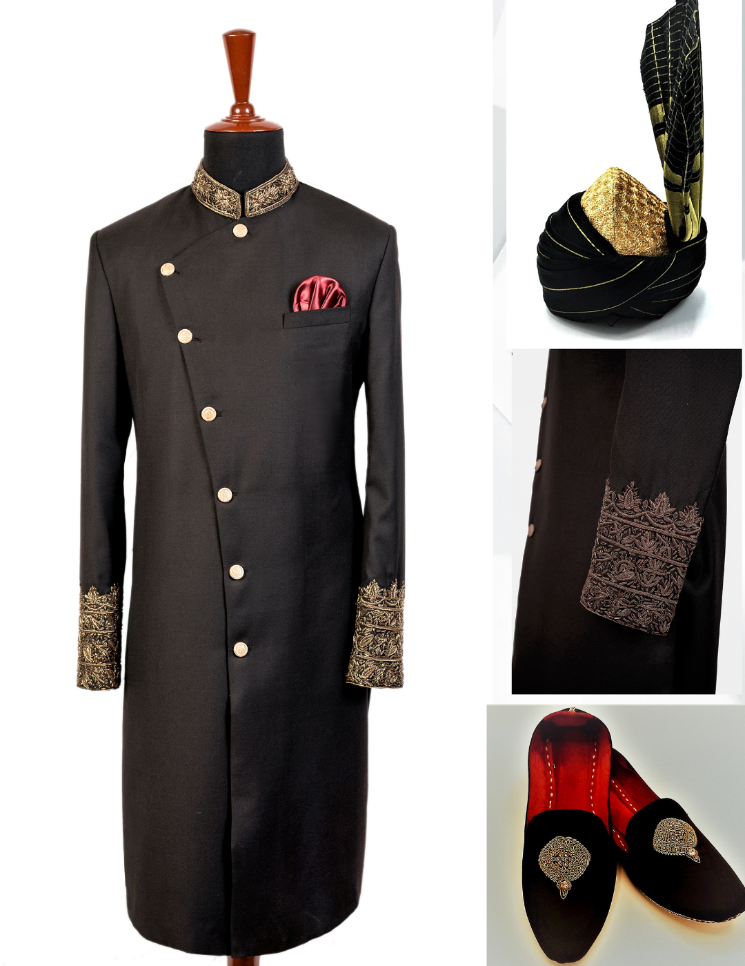 Royal Noir Angrakha Sherwani