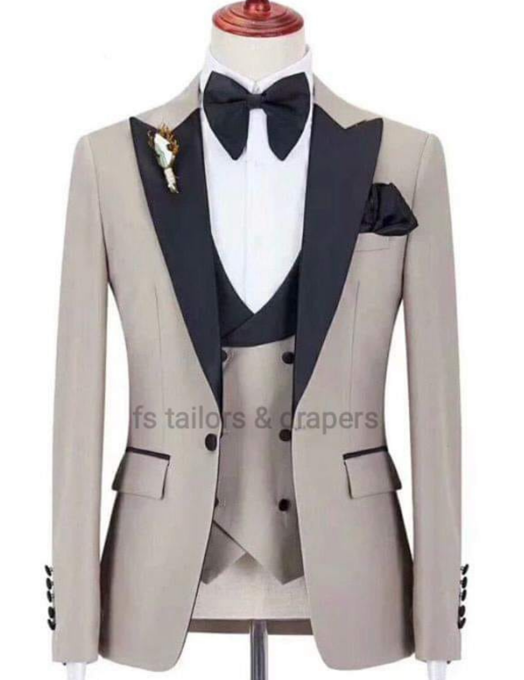 Tuxedo suit with double breasted waistcoat