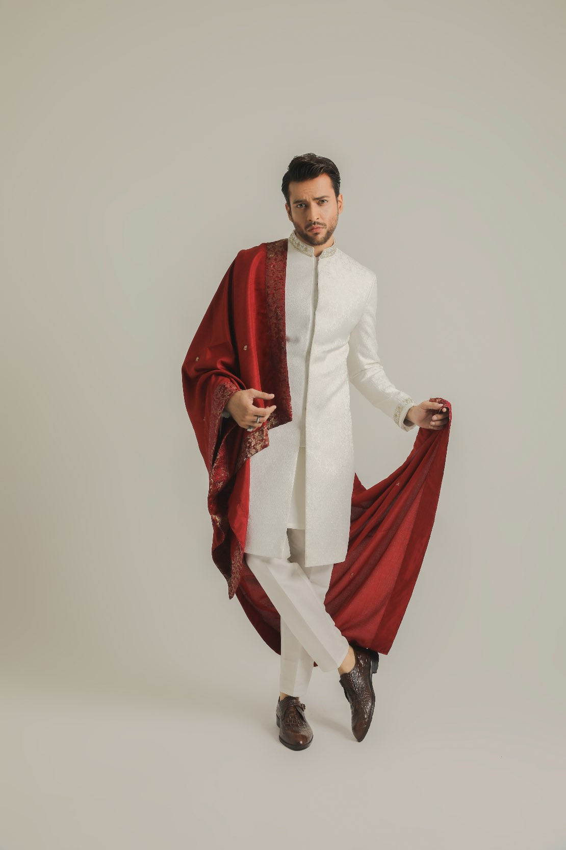 Sovereign White Attire with Red Accents