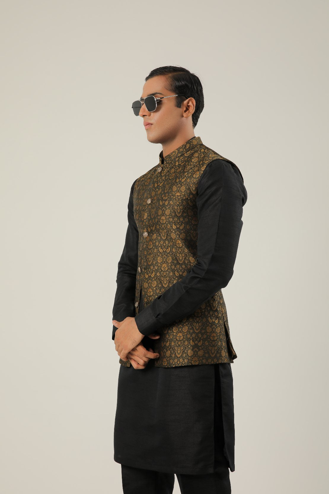 Royal Black and Gold Waistcoat