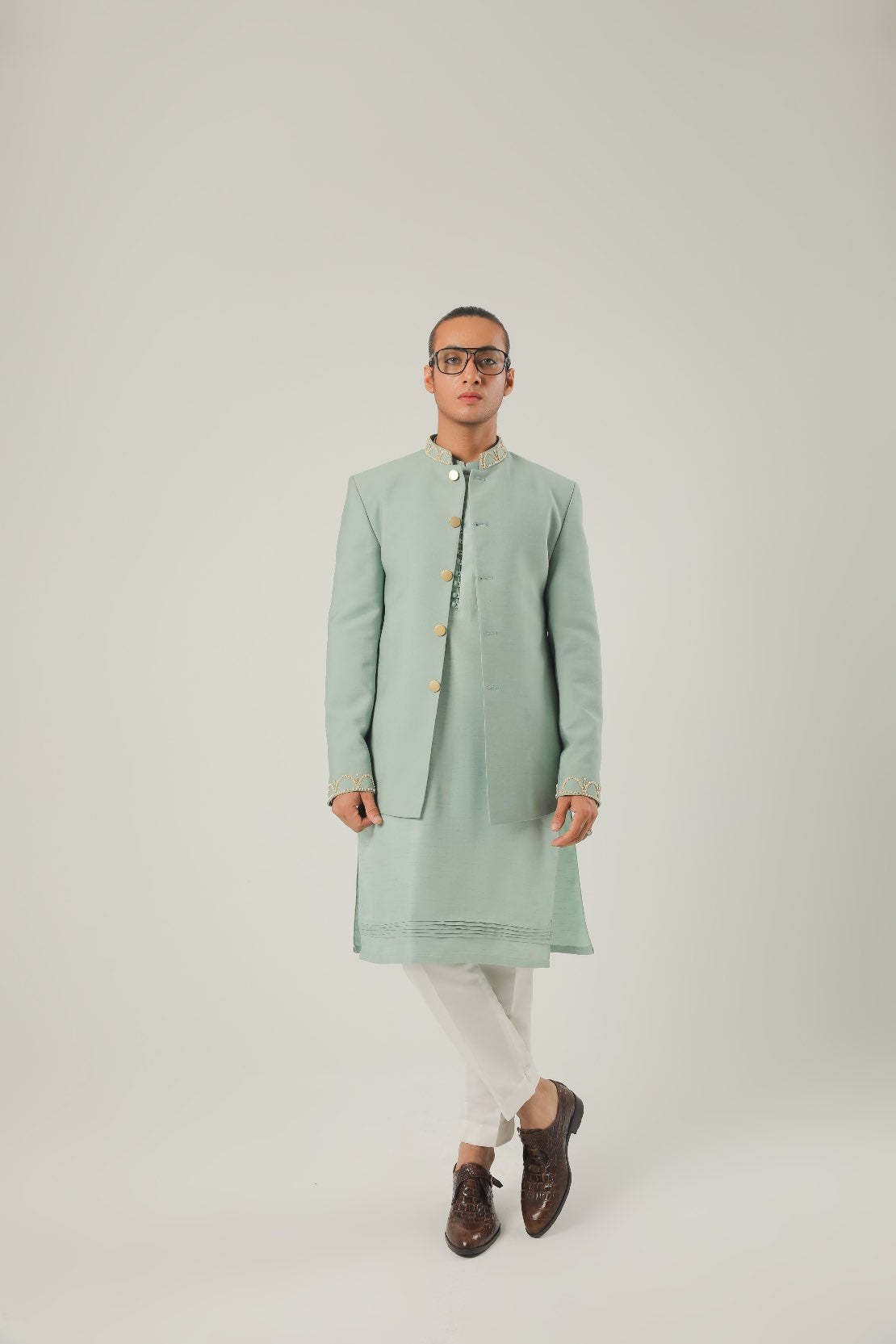 Opulent Mint Royal Attire