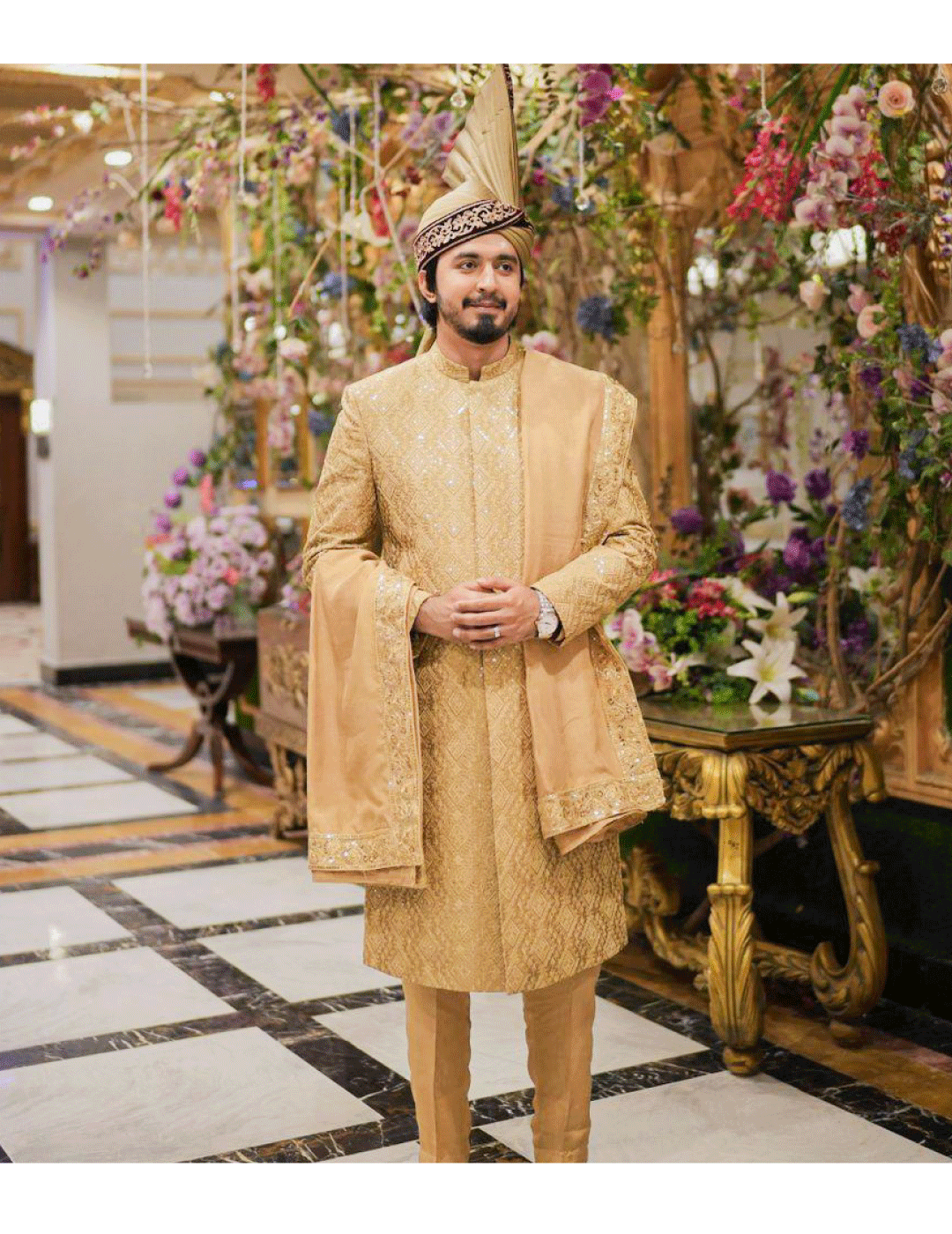 Golden Nawab sherwani